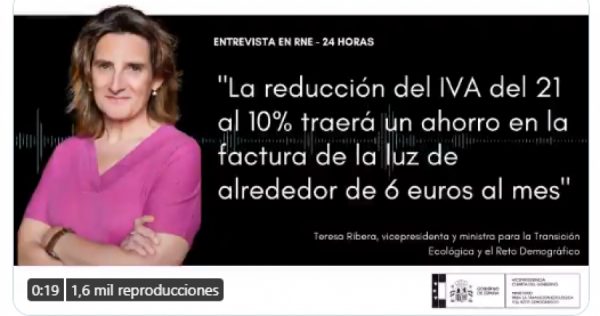 El IVA de la factura de la luz bajará del 21% al 10% hasta final de año ...
