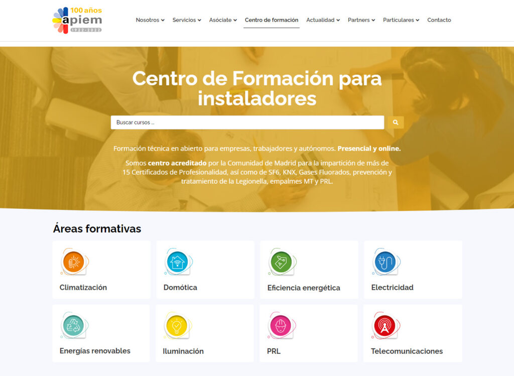 Web del Centro de Formación de APIEM